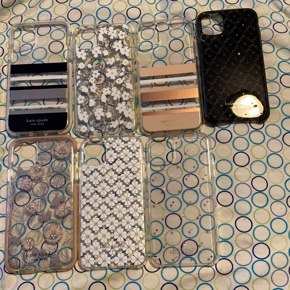 A set of 7 Kate spade iPhone 11 cases